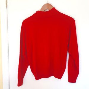 Vintage 80s Red Mockneck Cropped Sweater